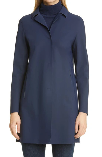 Shop Herno First Act Stretch Jersey Coat In Blue