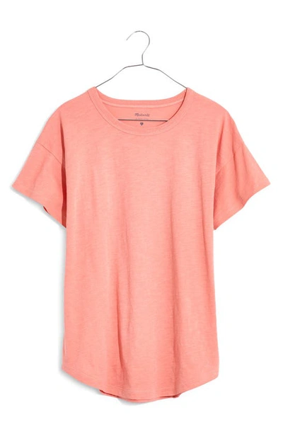 Shop Madewell Whisper Cotton Crewneck T-shirt In Faded Tulip