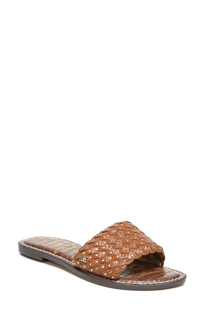 Shop Sam Edelman Geraldine Embellished Slide Sandal In Saddle Leather
