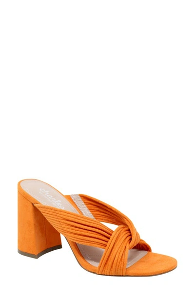 Shop Charles By Charles David Razzle Slide Sandal In Tangerine Faux Leather