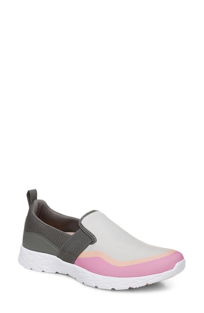 Shop Vionic Nalia Slip-on Sneaker In Grey / Pink Fabric