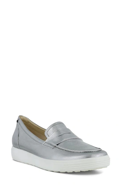 Shop Ecco Soft 7 Loafer In Silver
