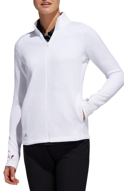 Shop Adidas Golf Texture Layer Jacket In White