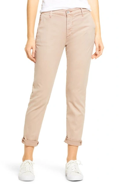 Shop Ag Caden Crop Twill Trousers In Sulfur Infinite Mauve