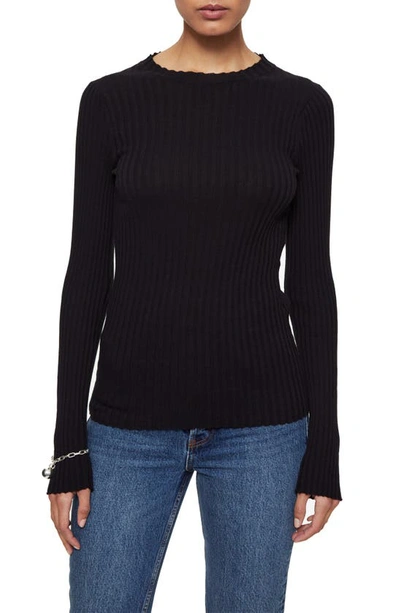 Shop Anine Bing Cecilia Rib Sweater In Black