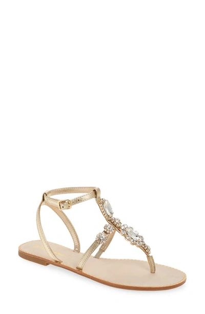 Shop Lilly Pulitzerr Katie Crystal Sandal In Gold Metallic Leather