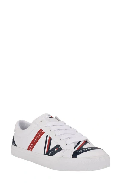 Shop Tommy Hilfiger Lacen Sneaker In White Faux Leather