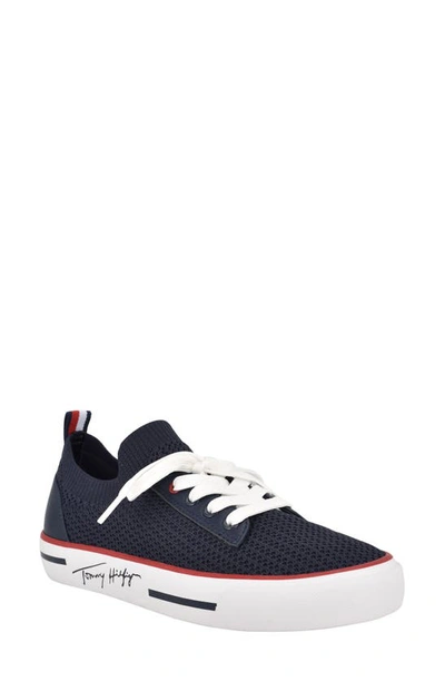 Shop Tommy Hilfiger Gessie Sneaker In Dark Blue Fabric