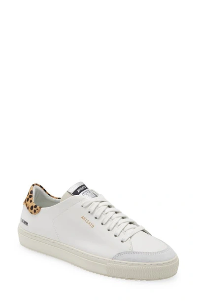 Shop Axel Arigato Clean 90 Sneaker In White/ Leopard Print Calf Hair