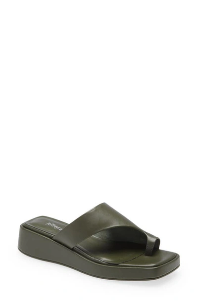Shop Jeffrey Campbell Slide-in Sandal In Khaki Leather