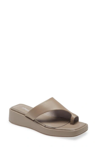 Shop Jeffrey Campbell Slide-in Sandal In Light Taupe Leather