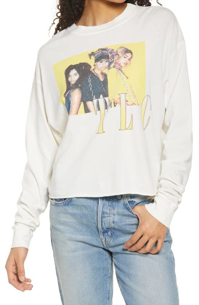 Shop Daydreamer Tlc Ain't 2 Proud 2 Beg Long Sleeve Graphic Tee In Vintage White