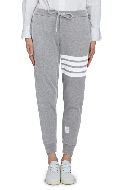 Shop Thom Browne 4-bar Sweatpants In Light Grey