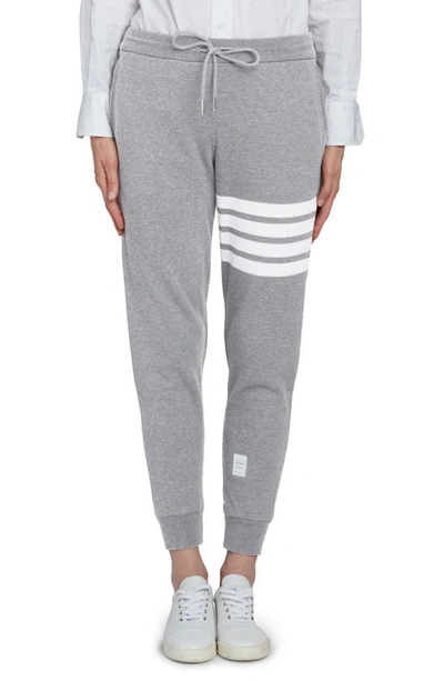 Thom Browne Classic Sweatpants In Classic Loop Back With Engineered 4-bar In Light Grey