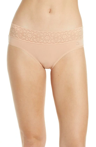 Shop Tommy John Cool Cotton Lace Briefs In Maple Sugar