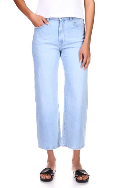 Shop Dl 1961 Hepburn High Waist Crop Wide Leg Jeans In Baby Blue (vintage)
