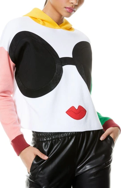 Shop Alice And Olivia Oscar Stace Face Colorblock Hoodie In Multi