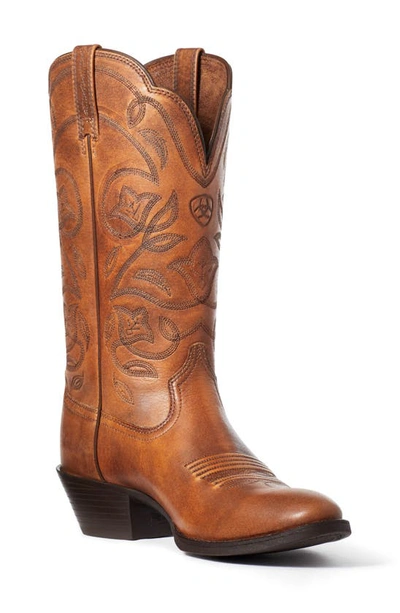 Shop Ariat Heritage Western Boot In Copper Brown Leather