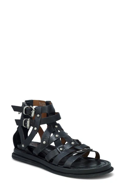 Shop A.s.98 A.s 98 Payne Strappy Sandal In Black Leather