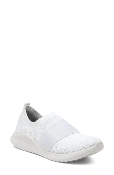 Shop Aetrex Allie Slip-on Sneaker In White Fabric