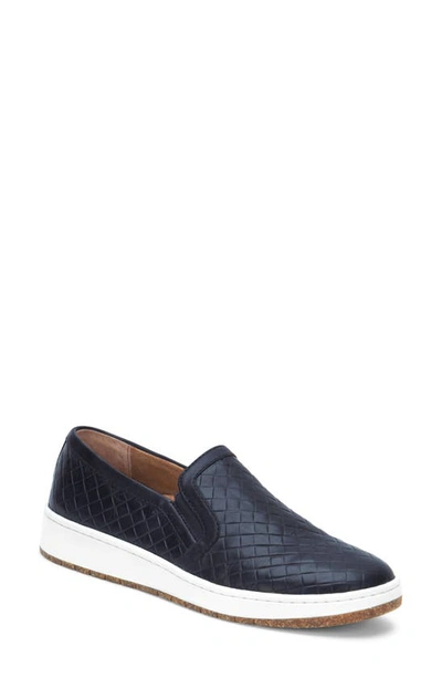 Shop Aetrex Kenzie Slip-on Sneaker In Navy Leather