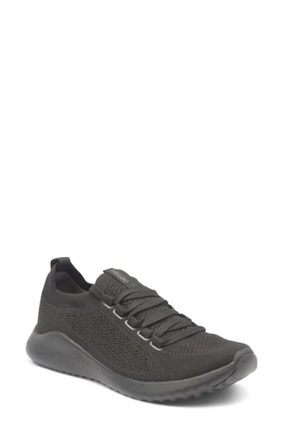Shop Aetrex Carly Sneaker In Black/ Black Fabric