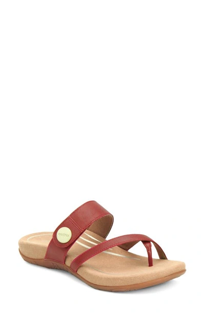 Shop Aetrex Izzy Slide Sandal In Red Faux Leather