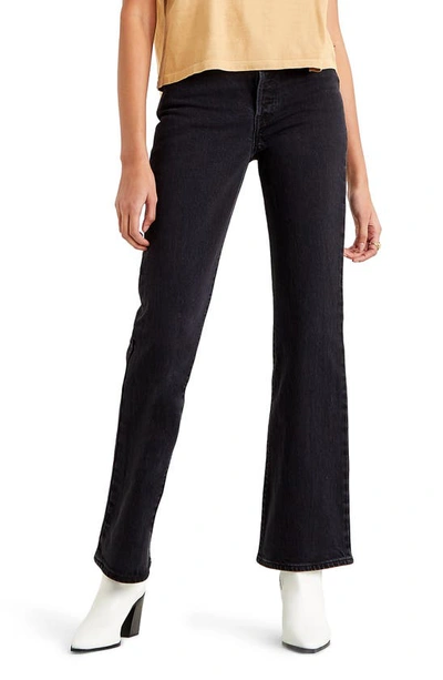 Shop Levi's Ribcage High Waist Bootcut Jeans In Black Bayou