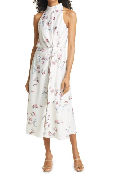 Shop Ted Baker Zoeeey Floral Halter Neck Midi Dress In Natural