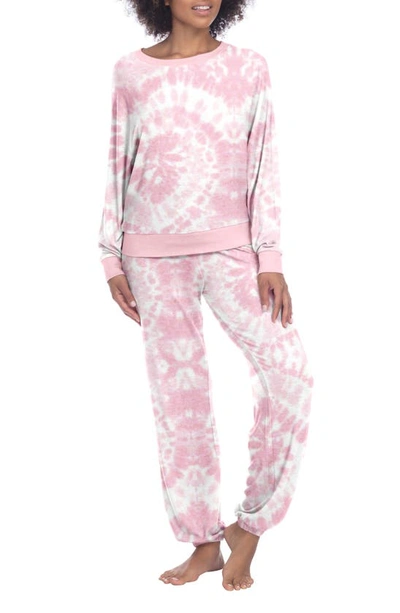 Shop Honeydew Intimates Star Seeker Brushed Jersey Pajamas In Pop Tie Dye