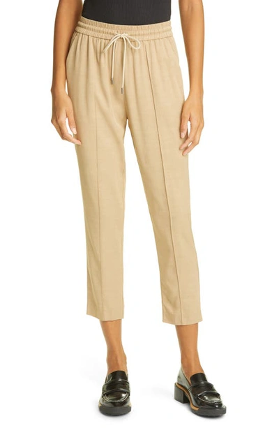 Shop Atm Anthony Thomas Melillo Twill Drawstring Crop Pants In Dune