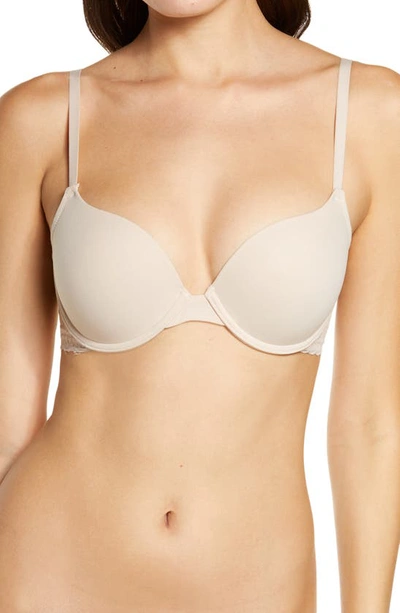 Natori Sheer Glamour Push Up Underwire Bra In Light Mocha
