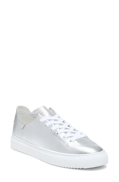 Sam Edelman 'poppy' Metallic Leather Sneakers In Soft Silver