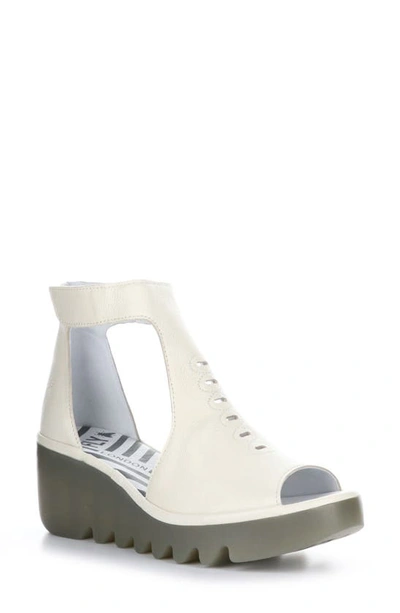 Shop Fly London Bezo Wedge Sandal In Off White Bridle