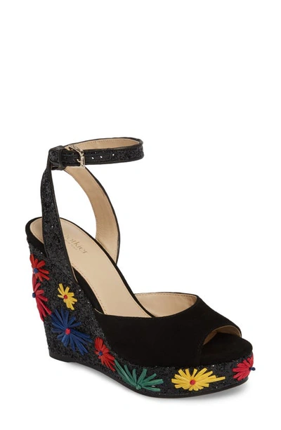 Shop Botkier Jessie Wedge Sandal In Bright Floral Leather