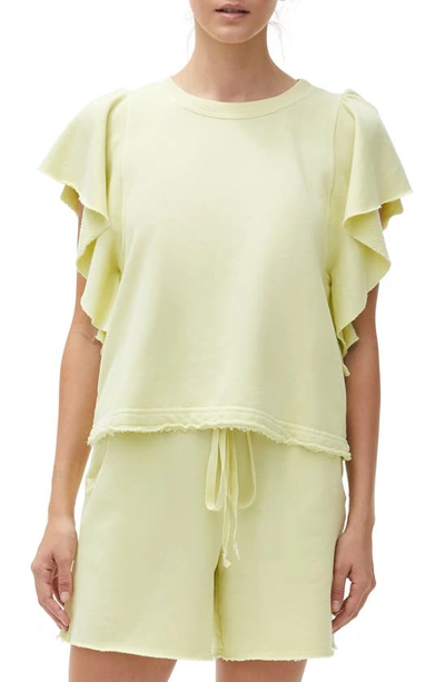 Shop Michael Stars Ariana Flutter Sleeve Top In Volt