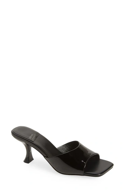 Shop Jeffrey Campbell Mr-big Slide Sandal In Black Patent