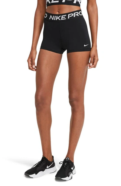 Shop Nike Pro 3-inch Shorts In Black/ White