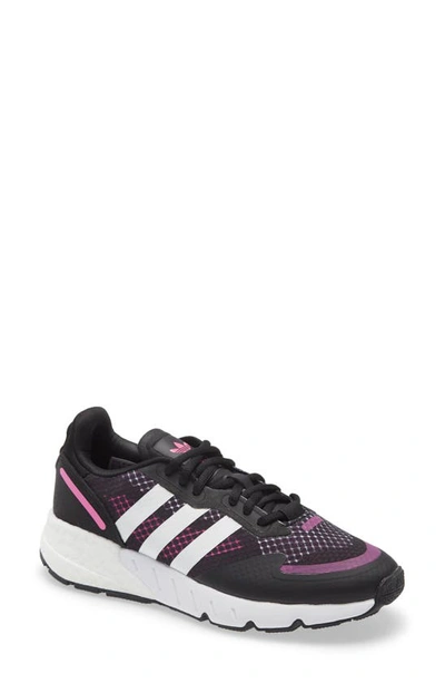 Shop Adidas Originals Zx 1k Boost Sneaker In Black/ White/ Screaming Pink
