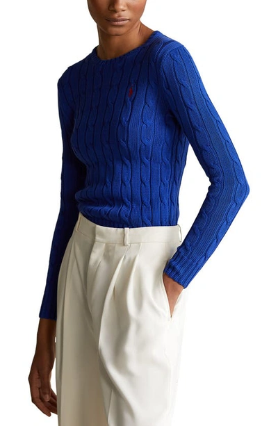 Shop Polo Ralph Lauren Julianna Cable Sweater In Rugby Royal