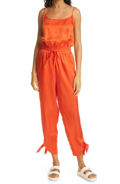 Shop Cinq À Sept Bailey Sleeveless Jumpsuit In Fire Coral