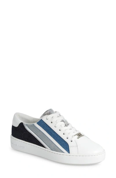 Shop Michael Michael Kors Slade Sneaker In Optic White/ Denim