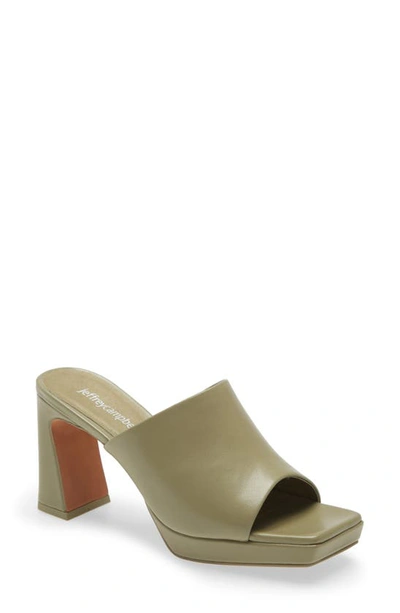 Shop Jeffrey Campbell Caviar Platform Slide Sandal In Olive