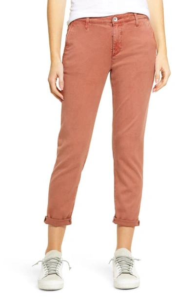 Shop Ag Caden Crop Twill Trousers In Sulfur Canyon Clay