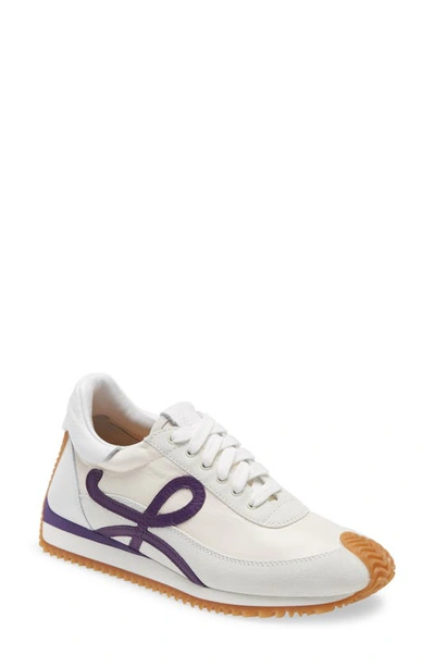 Shop Loewe Flow Sneaker In White/ Purple