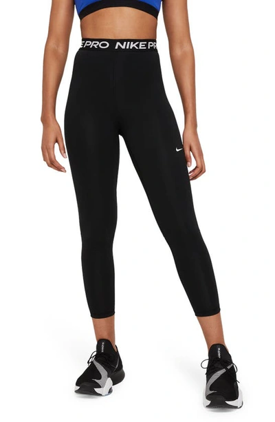 Shop Nike Pro 365 High Waist 7/8 Leggings In Black/ White