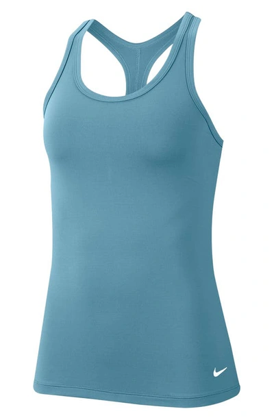 Shop Nike Get Fit Dri-fit Tank In Cerulean/ White