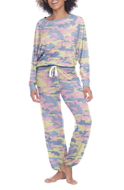 Shop Honeydew Intimates Star Seeker Brushed Jersey Pajamas In Zest Camo