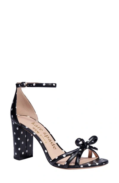 Shop Kate Spade Flamenco Ankle Strap Sandal In Black/ French Cream