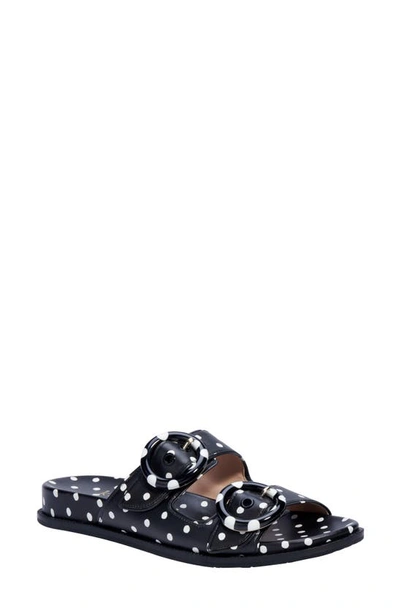 Shop Kate Spade Rhodes Slide Sandal In Black/ French Cream Leather